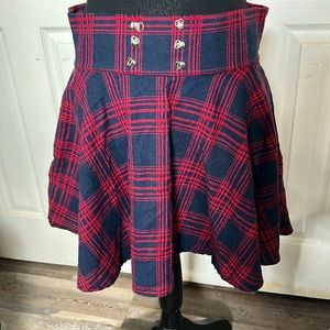Red and blue skater skirt